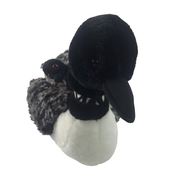 The Petting Zoo Plush Duck White with Black White Dots.  Small Duckling on Back. - Picture 6 of 11